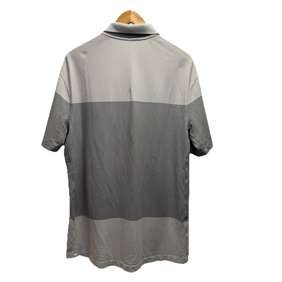 Lululemon Mens Sz XXL Gray Striped Tech Pique Short Sleeve Performance Golf Polo - Picture 3 of 4